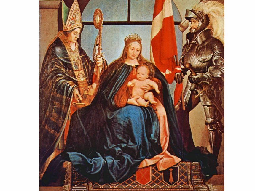 Virgen entronizada entre San Nicolás de Mira y San Ursus de Hans Holbein el Joven