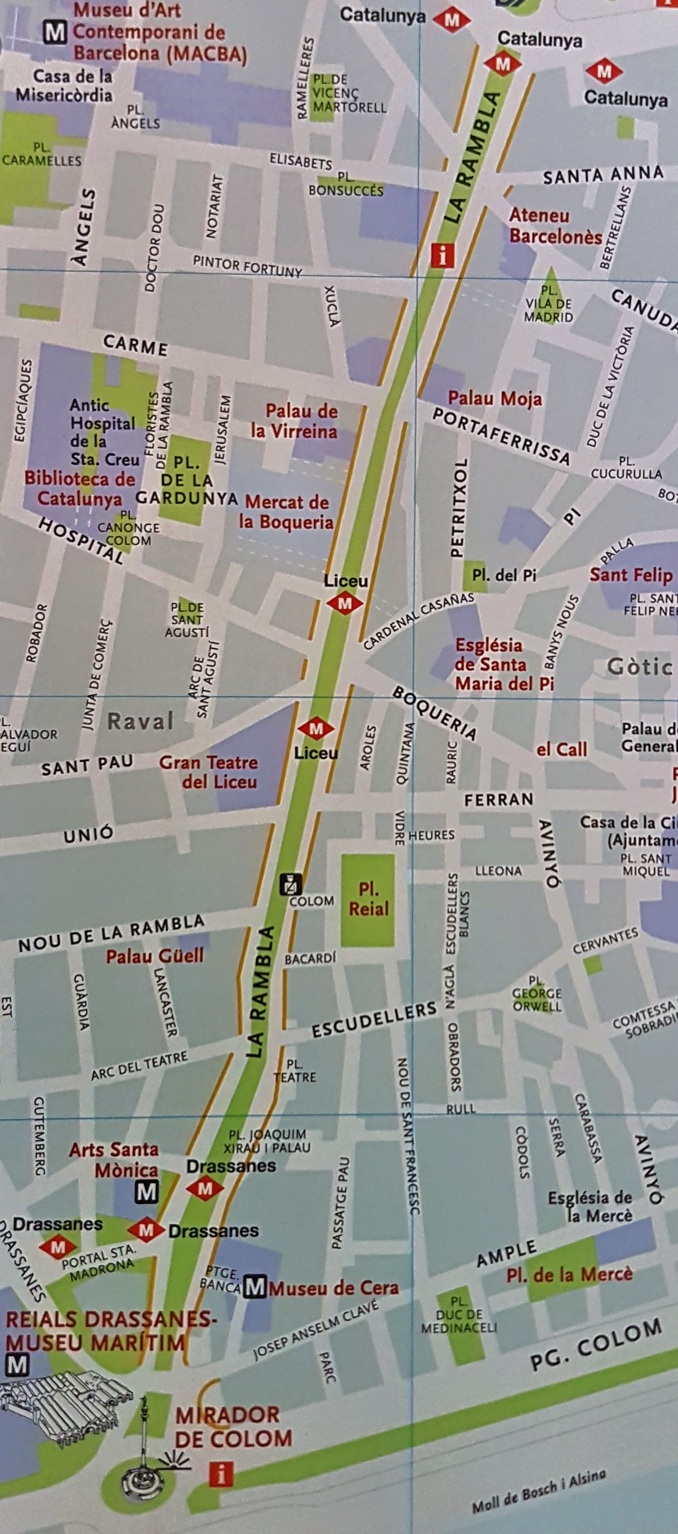 Las Ramblas Barcelona Map